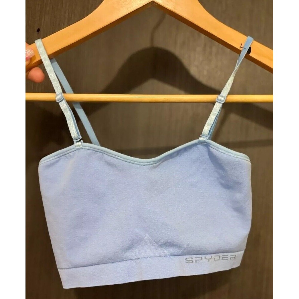 Spyder Bra‎ Women Small Light Blue Stretch Lined Adj Bralette Sports cami